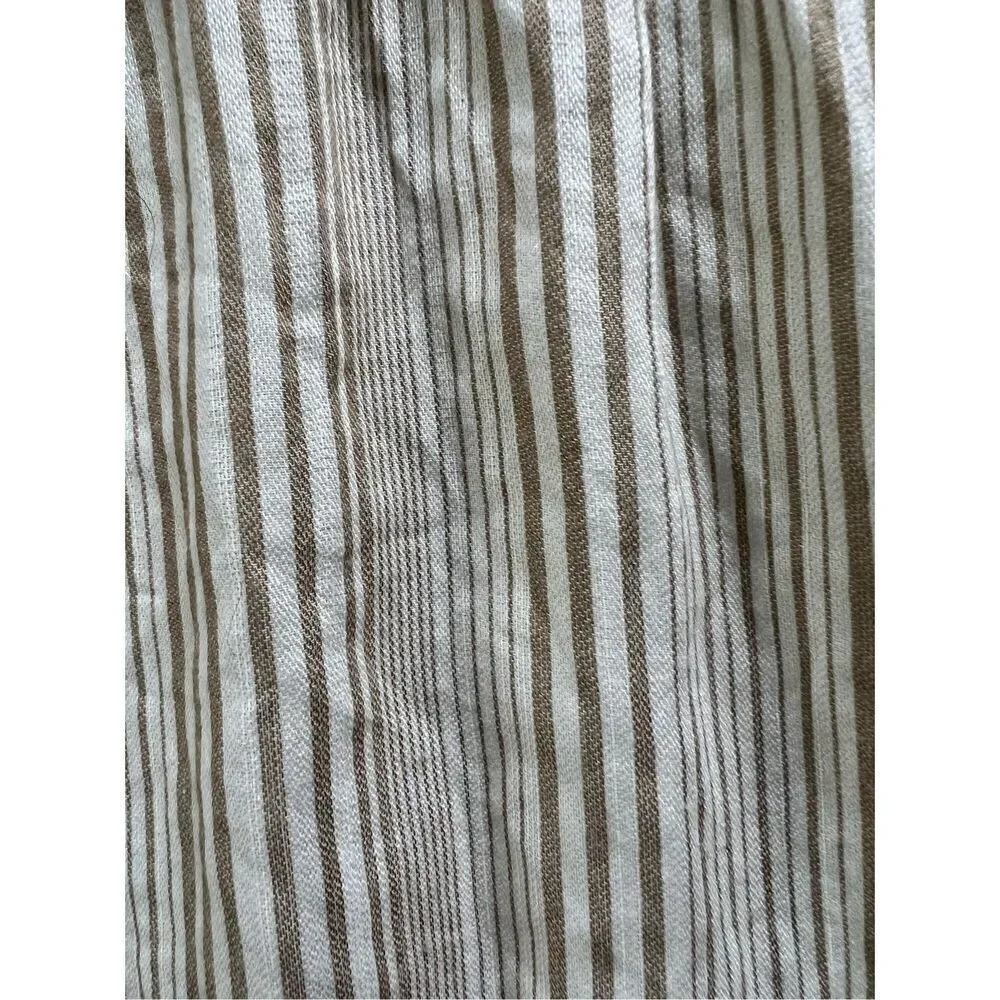 Caslon Ivory Khaki Stripe Tie Shoulder Tiered Sundress Size 1X - Picture 8 of 11